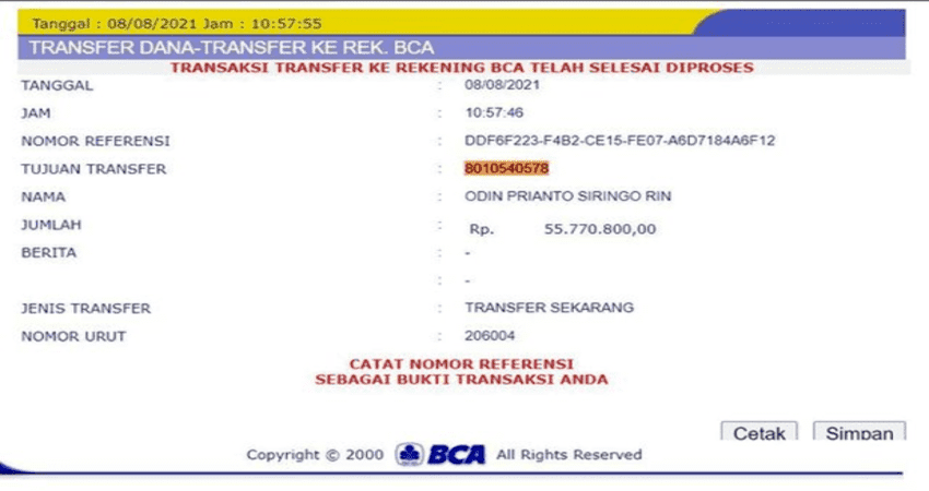 Riwayat Transaksi Pembayaran dengan Kartu Kredit